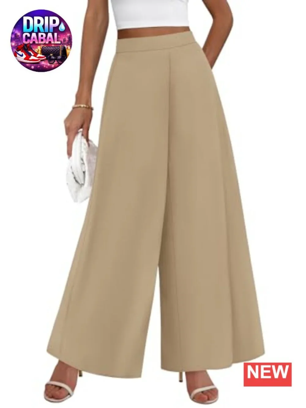 Palazzo Pants for Women, High Waist Wide Leg Trousers, Flow Business Casual